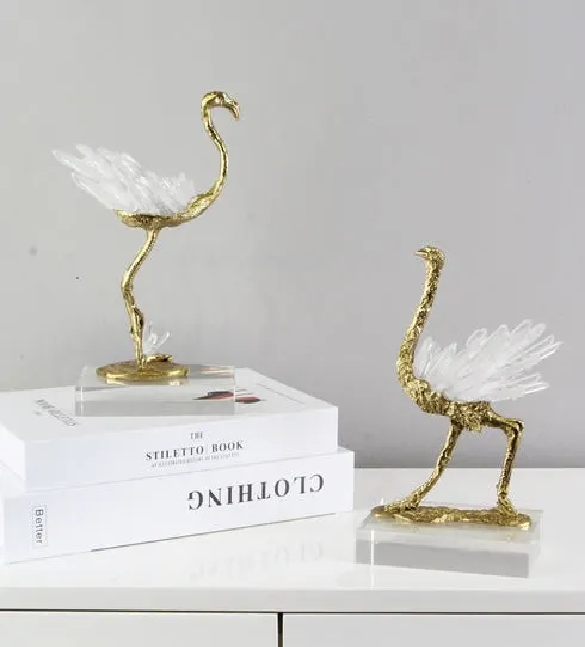 Golden Finish Beautiful Crystal Showpiece